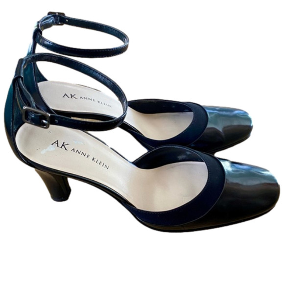 ANNE KLEIN Shoes Ankle Strap Black Patent Leather 3” Heel Womens Siz… - Picture 4 of 10